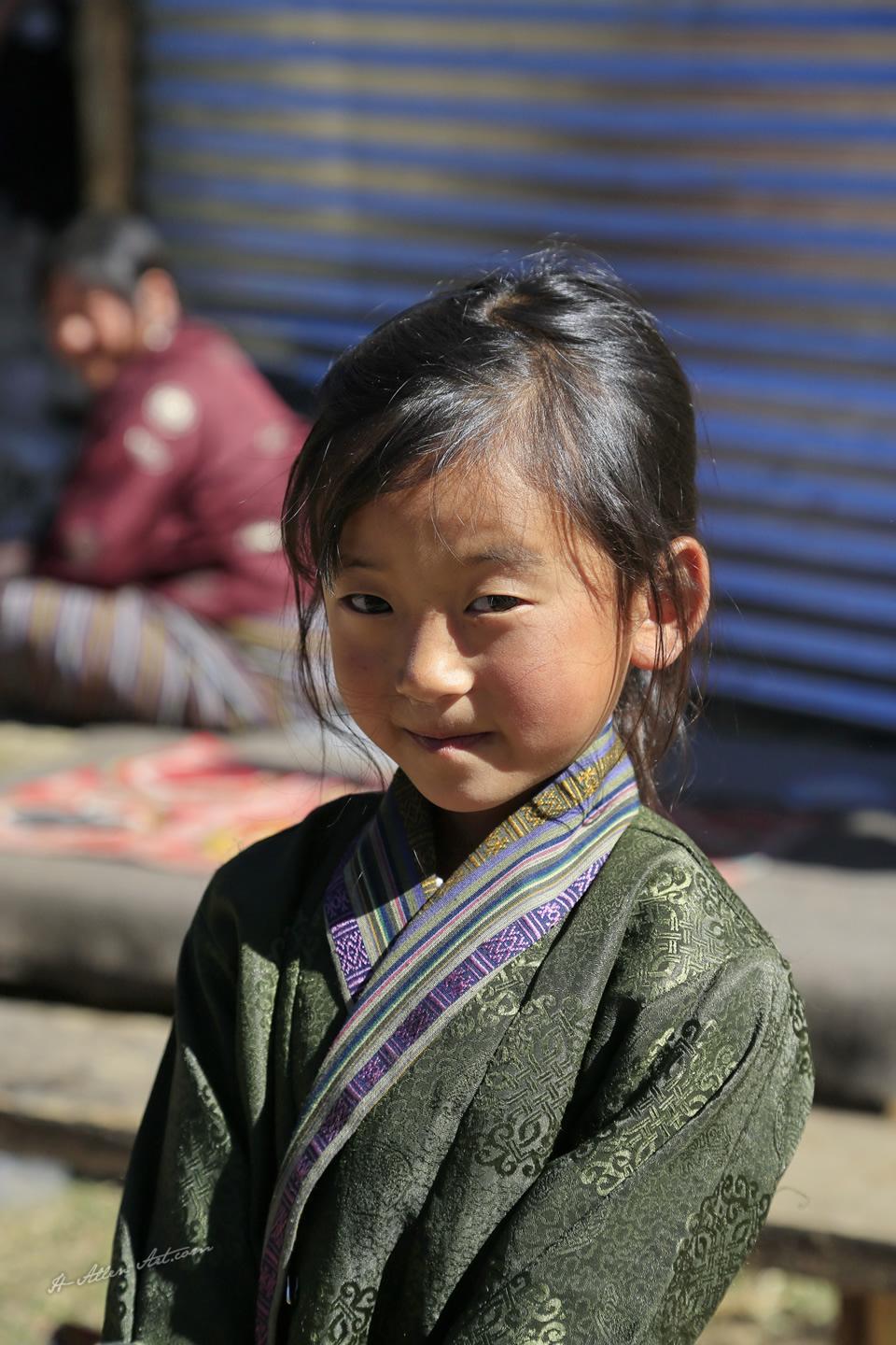 Green Sari Girl, Jambay Festival, Bumthang, Bhutan Green Sari Girl, Jambay Festival, Bumthang, Bhutan